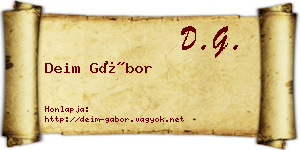 Deim Gábor névjegykártya