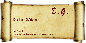 Deim Gábor névjegykártya